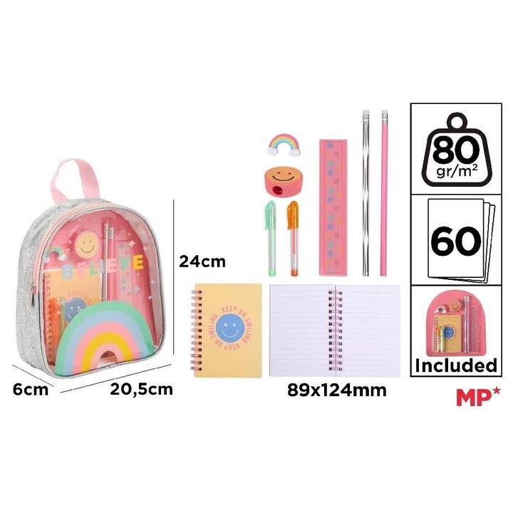 Írókészlet Fantasy Egyszarvú hátizsákkal, MP Main Paper