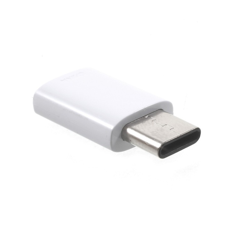 Micro-USB Type-C adapter 2,1 cm, fehér