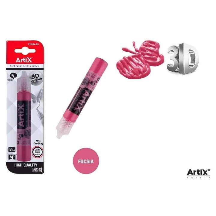 Strukturális festék 3D Artix fukszia 30ml