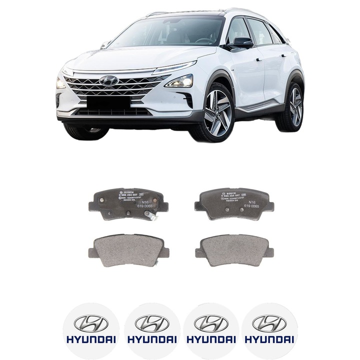 Set placute frana Spate HYUNDAI NEXO (FE) FCEV din 2018, KW 120 CP 163 CMC, Auto, Bosch, 4 Stickere auto cu HYUNDAI