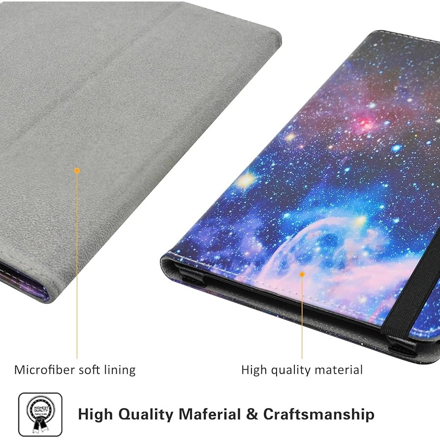 Husa tableta compatibila cu Teclast M40 Plus / P20S / P30S / P40HD 10.1 inch, tip carte, model galaxie, multicolor