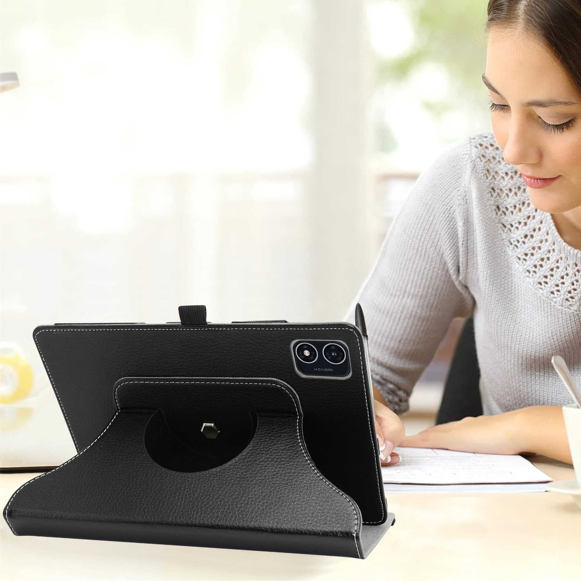 Husa tableta MAMA MOUTH compatibila Chuwi HiPad XPro 10.51 inch / Jumper EZpad M11, piele PU, culoare negru