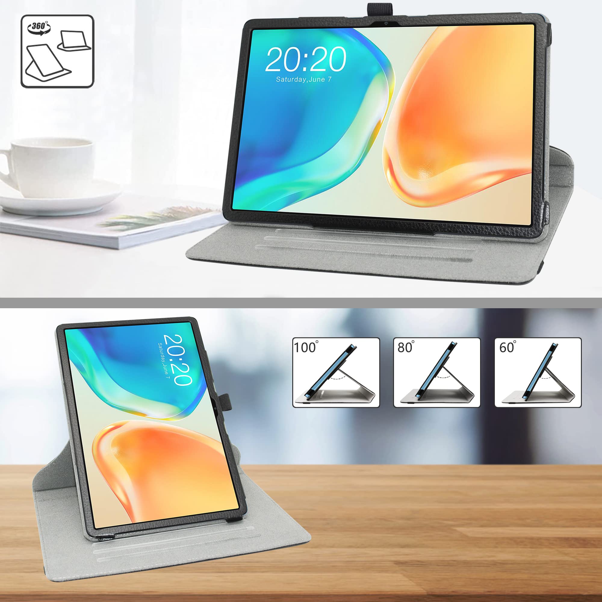 Husa tableta MAMA MOUTH compatibila Chuwi HiPad XPro 10.51 inch / Jumper EZpad M11, piele PU, culoare negru