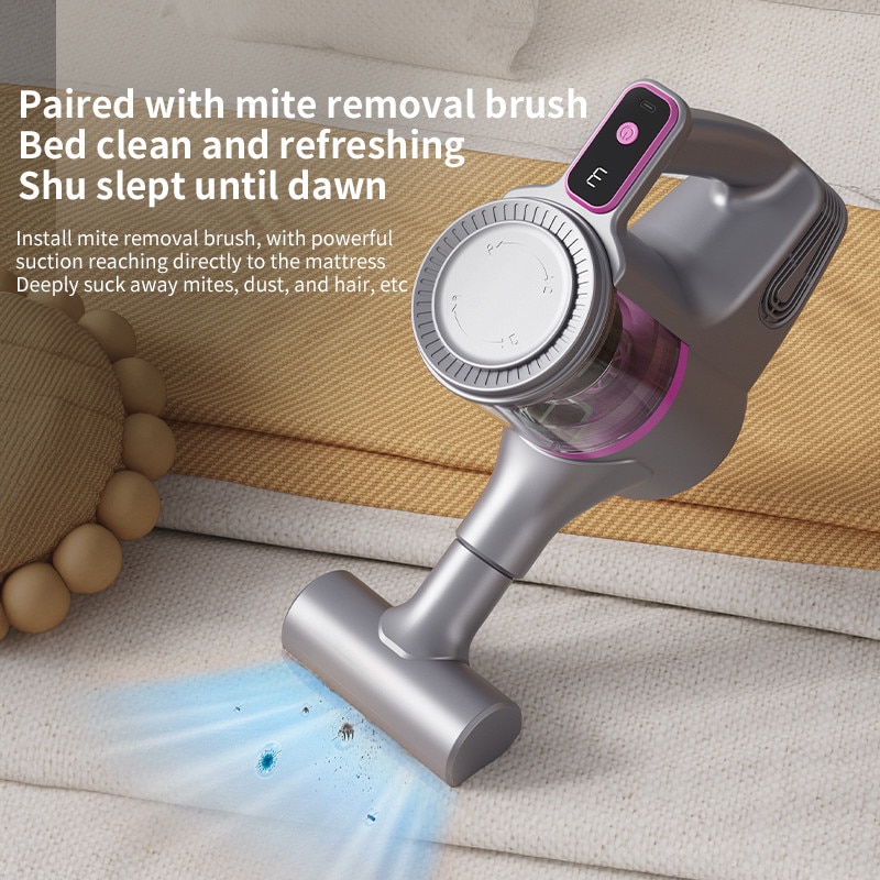 Aspirator fara fir, 100W, umed si uscat, putere de aspirare 15000Pa, recipient de praf de 400ml, rezervor de apa de 300ml, 2000mAh, reincarcabil USB, potrivit pentru diverse suprafete de podea, alb