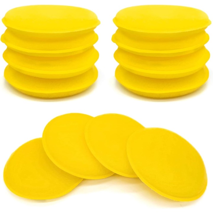 4 db mikroszálas polírozó szivacs applikátor készlet, TodyJeyHo, sárga, 10x2cm