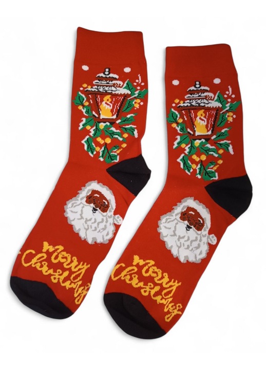 Sosete barbati, Ollike, De Crăciun, Roșu, Moș Crăciun 43-46