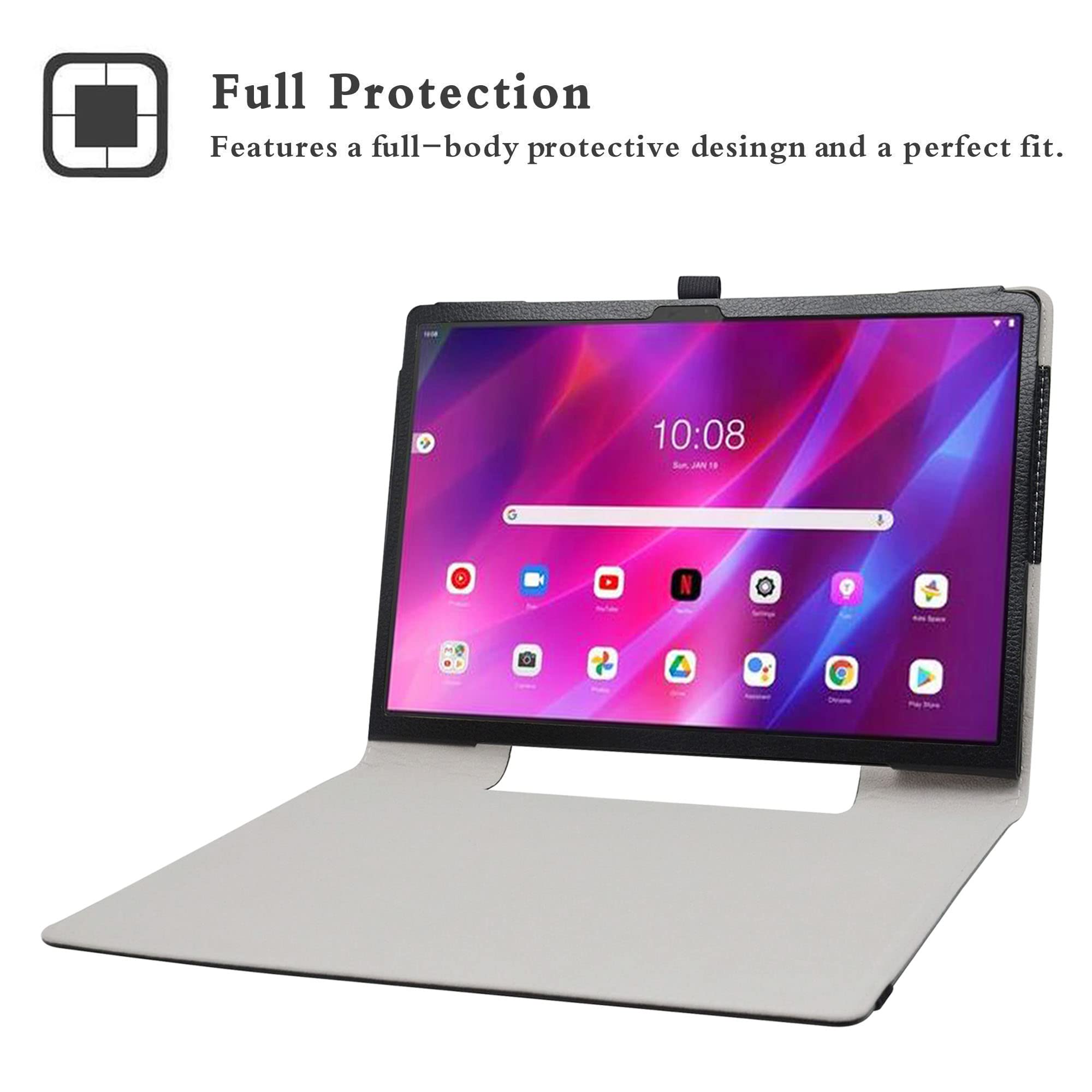 Husa tableta LIFANG compatibila Lenovo Yoga Tab 13 YT-K606F, 13 inch, tip carte, culoare negru