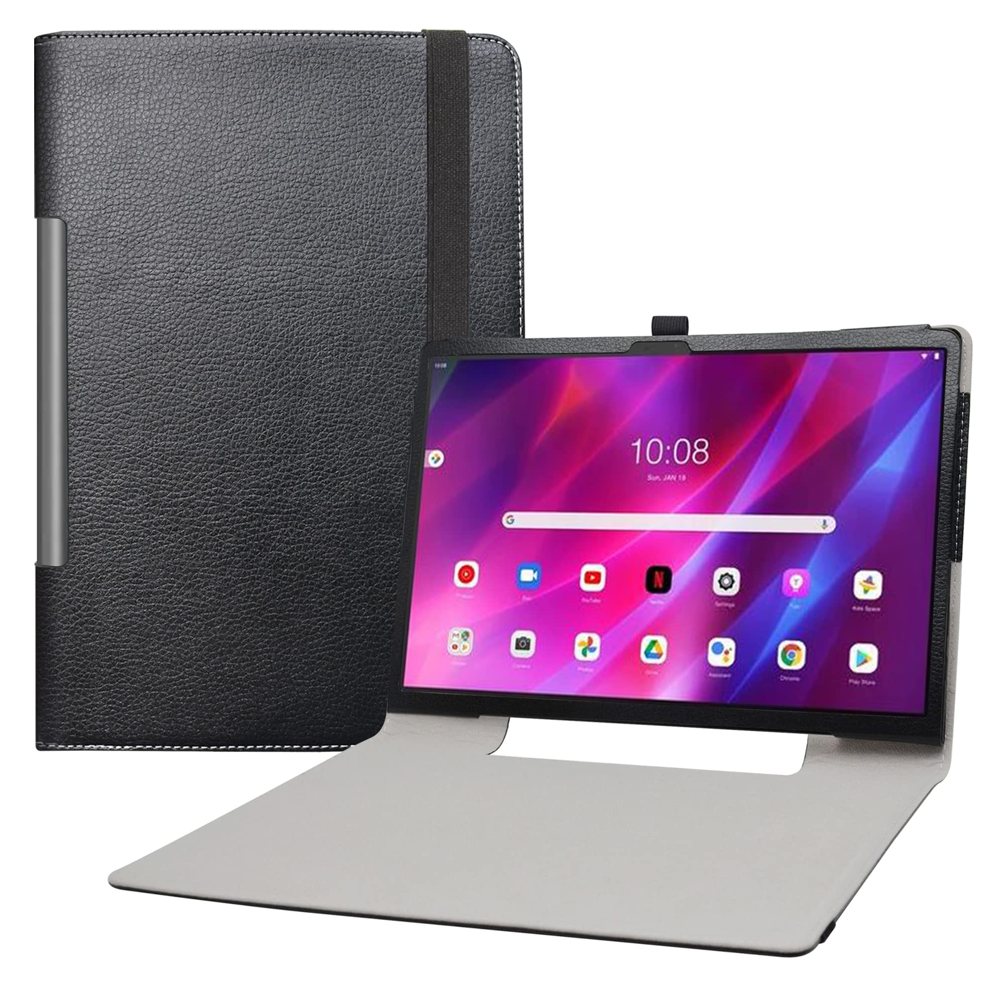 Husa tableta LIFANG compatibila Lenovo Yoga Tab 13 YT-K606F, 13 inch, tip carte, culoare negru