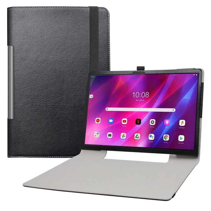 Husa tableta LIFANG compatibila Lenovo Yoga Tab 13 YT-K606F, 13 inch, tip carte, culoare negru