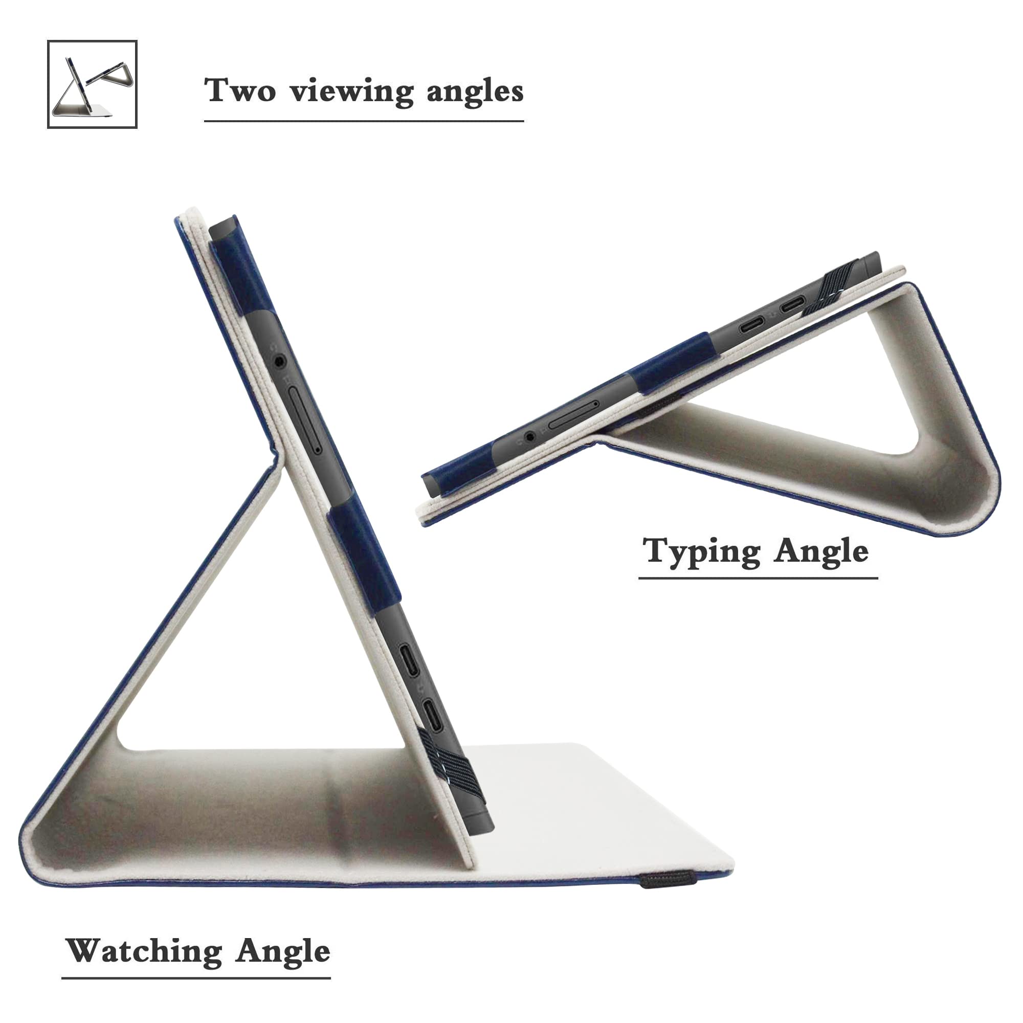 Husă tabletă LIFANG, piele ecologică, bleumarin, 10.3"