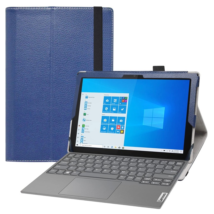 Husă tabletă LIFANG, piele ecologică, bleumarin, 10.3"
