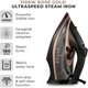 Fier de calcat Tower T22013VDE, 3100 W, 360ml, talpa ceramica, Negru/Rose Gold