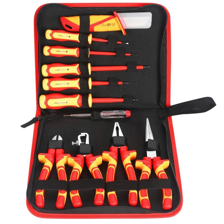 Комплект 11 изолирани ръчни инструменти, 11 части, Kraft&Dele KD5970