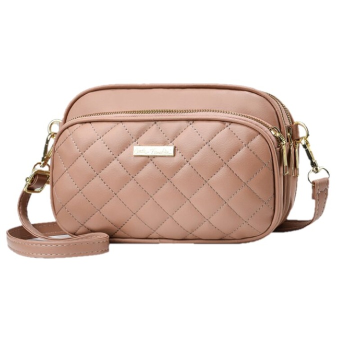 Geanta dama AVAMSI Ariana, piele ecologica, Bej, 25x11x19 cm