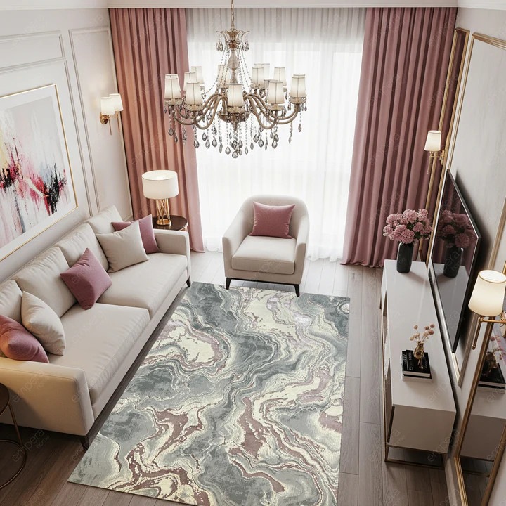 Covor Buse, Galaxy 150x230 CM, Culoare Roz Pudra, Cod: 3702