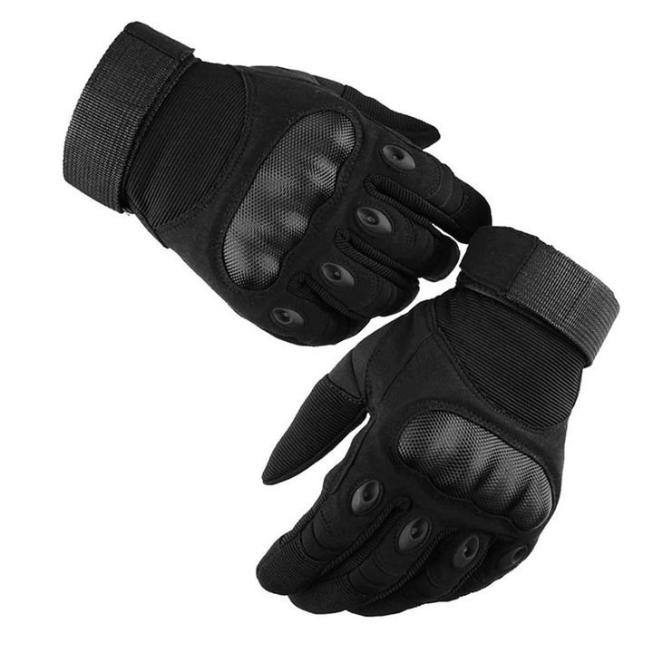 Manusi sport barbati, touchscreen, protectie impact, microfibra, Manusi sport tactice, Negru, M