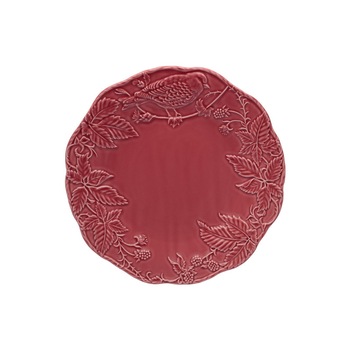 Platou, BP, motiv floral cu pasare, visiniu, 32cm Platou, BP, motiv floral cu pasare, visiniu, 32cm