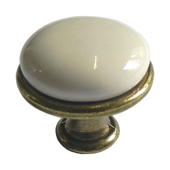 Buton GP19-G00AB-MLK0 auriu antichizat cu portelan Buton GP19-G00AB-MLK0 auriu antichizat cu portelan