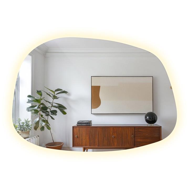 Furcsa forma ledes tükör, Coloray, designos, Semleges (4000 K), 91x66 cm, 010390550511800000000