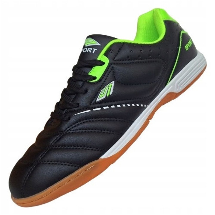 Pantofi sport barbati SPORT, model Orlik, pentru sala, futsal, culoare neagra, material textil