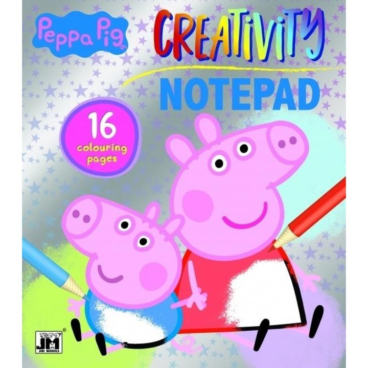 Творчески бележник, Jiri Models, Модел Peppa Pig, 16 страници за оцветяване