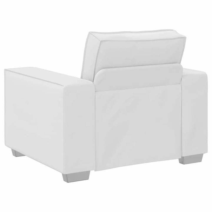 Fotoliu canapea cu perna vidaXL, Alb, 99 x 78 x 84 cm, Piele artificiala