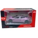 Lila Tesla Roadster fém makett, nyitható ajtókkal és csomagtartóval, 1/24-es méretarányban