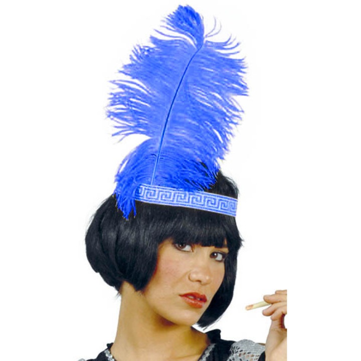 Paun decorativ, Guirca, albastru, 75 cm, set 1 buc.