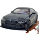Fém makett BMW M4, fekete, 1:24 méretarányú, hanggal, fényekkel, dudával, nyitható ajtókkal és motorháztetővel