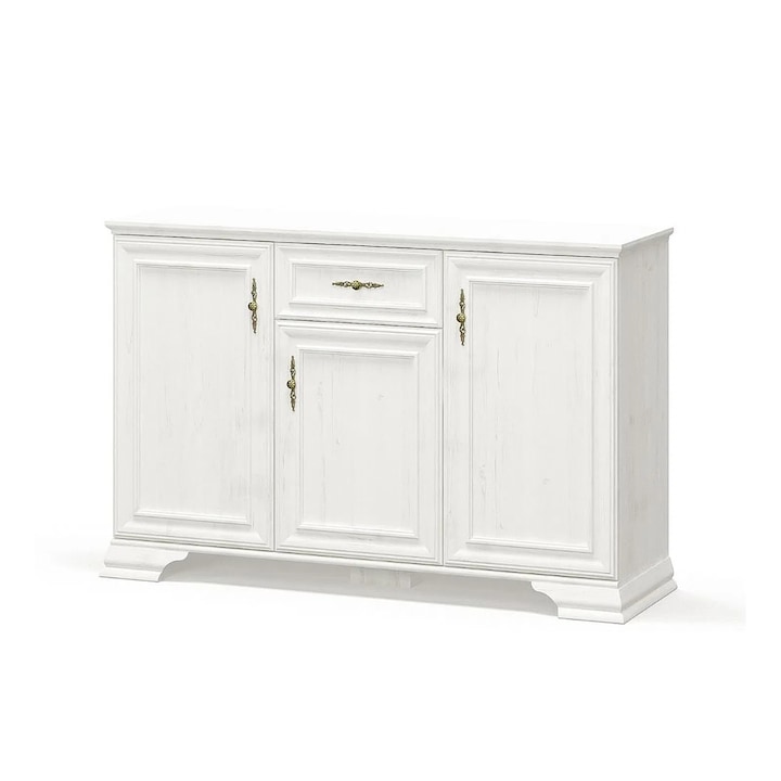 Comoda Expomob IRYS, 3 usi, 1 sertar, dimensiune 137,6x39x88,7 cm, culoare pin anderson