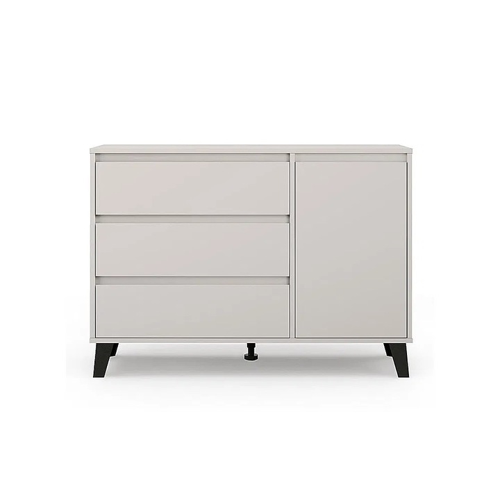 Comoda Expomob BORG, 1 usa, 3 sertare, dimensiune 110x38,8x78,4 cm, culoare casmir