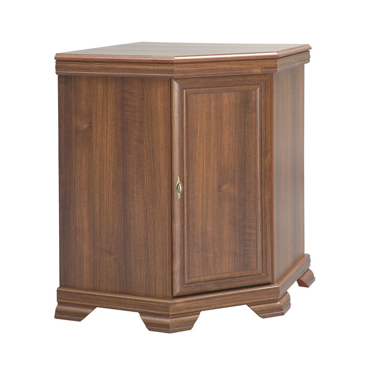 Comodă, Kora, KKN1, Nuc, 73x73x97 cm, finisaj Samoa King, cu o ușă