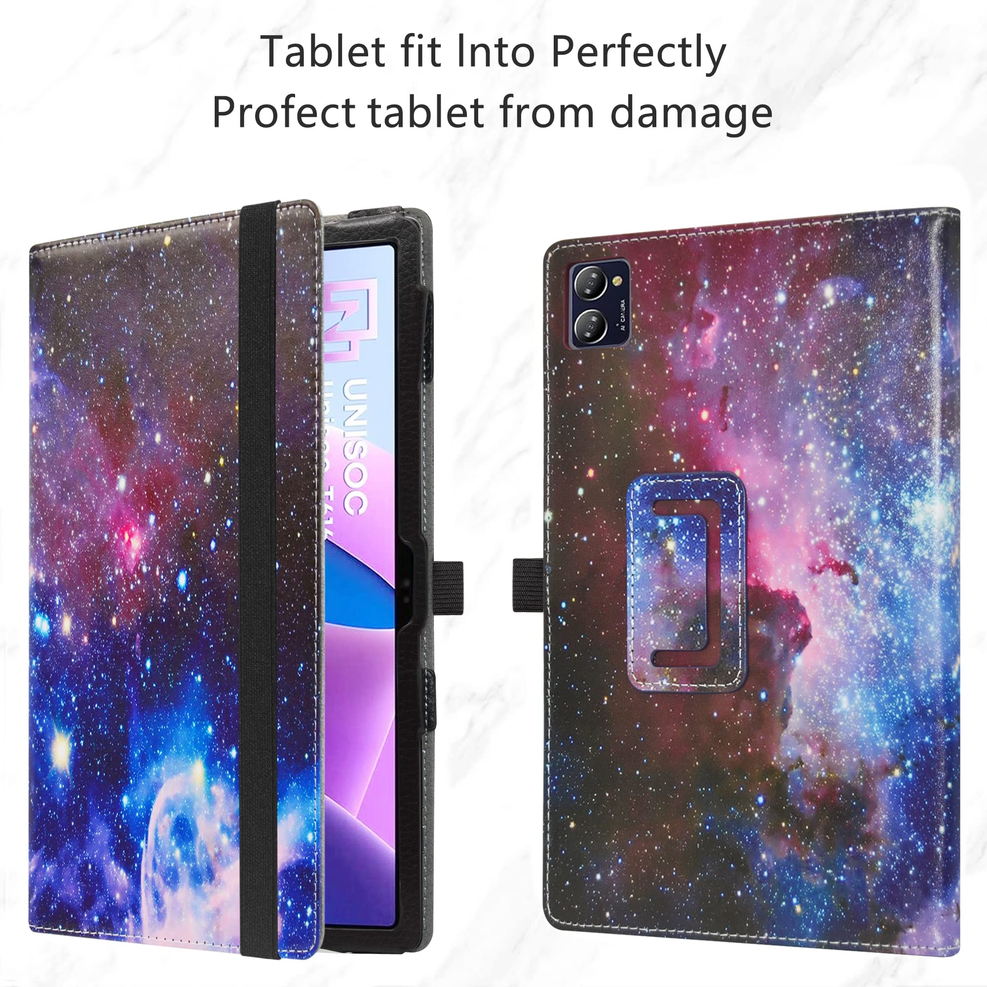 Husa tableta MAMA MOUTH compatibila Chuwi HiPad XPro 10.51 inch, model galaxie, culoare negru