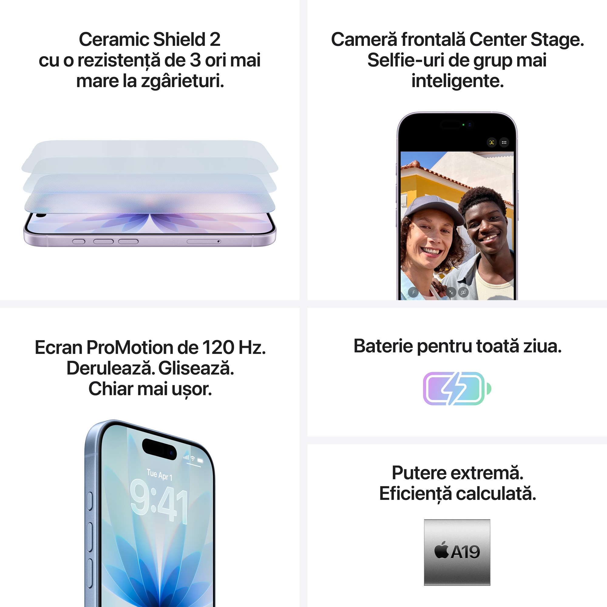 Telefon mobil Apple iPhone 17, 256GB, 5G, White - eMAG.ro