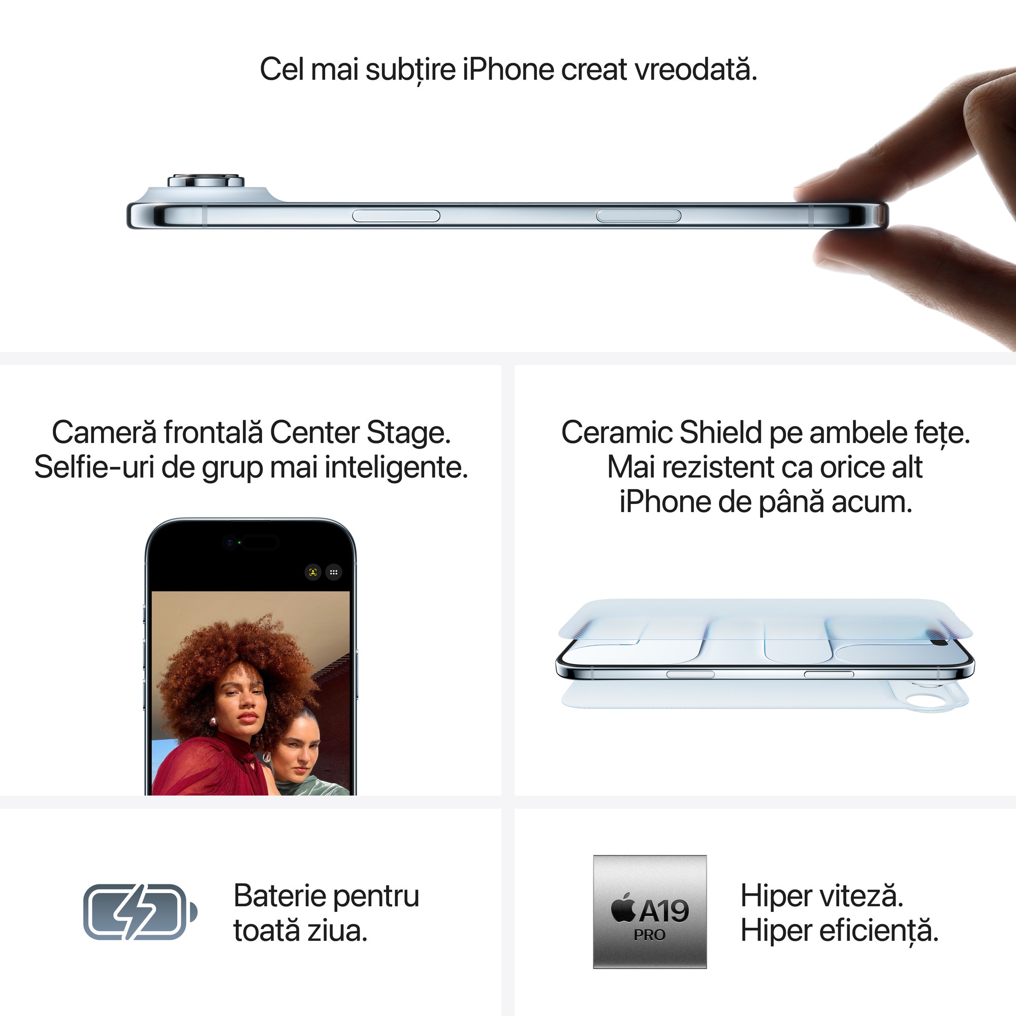 Telefon mobil Apple iPhone Air, 256GB, 5G, Cloud White - eMAG.ro