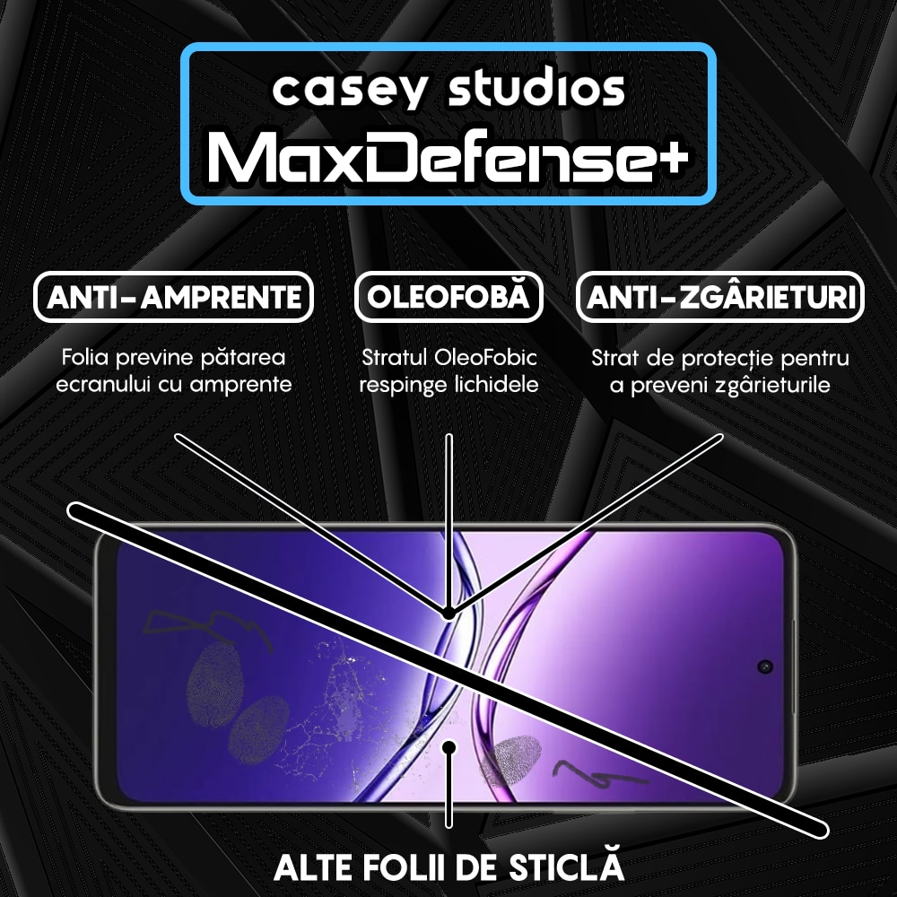 Folie Sticla CASEY STUDIOS compatibila cu Oppo A5 Pro, Full Glue, Sticla Securizata, Duritate Militara, Ultra HD, Protectie Profesionala Ecran 3D, Anti SocurI, Anti Zgarieturi