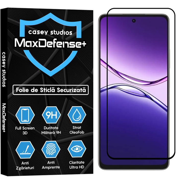 Folie Sticla CASEY STUDIOS compatibila cu Oppo A5 Pro, Full Glue, Sticla Securizata, Duritate Militara, Ultra HD, Protectie Profesionala Ecran 3D, Anti SocurI, Anti Zgarieturi