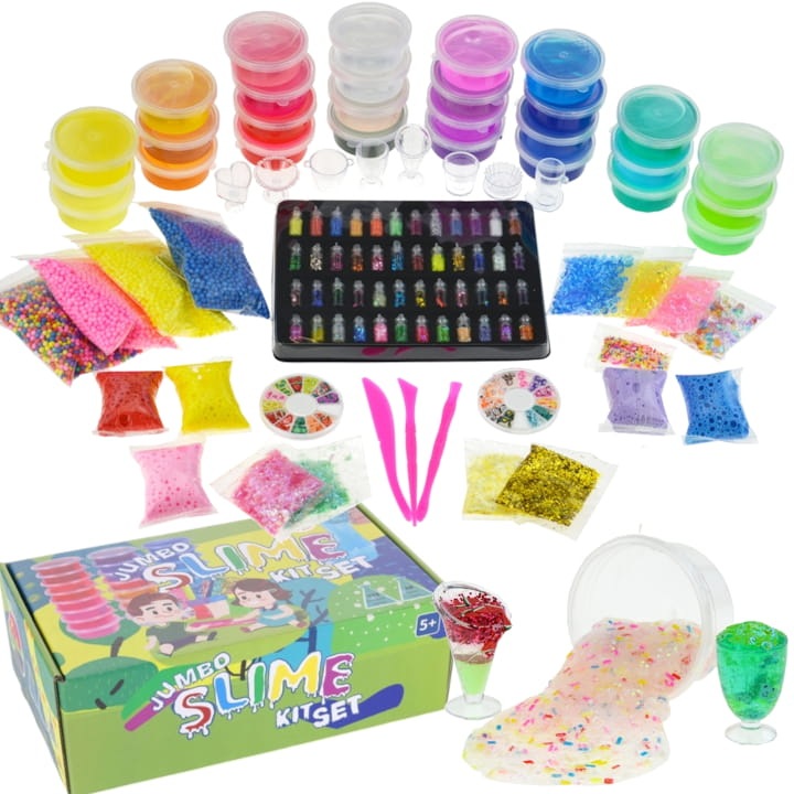 Set Mega de Slime XXL, Pegaz, 28 slime-uri colorate, 48 accesorii, 32x19x11cm