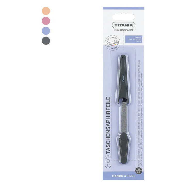 Pila de buzunar pentru unghii Titania 180/240, 1048B