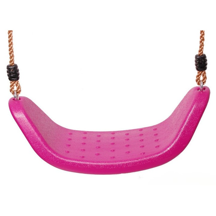 Scaun pentru copii GIOIA, plastic, leagan cu franghie, roz