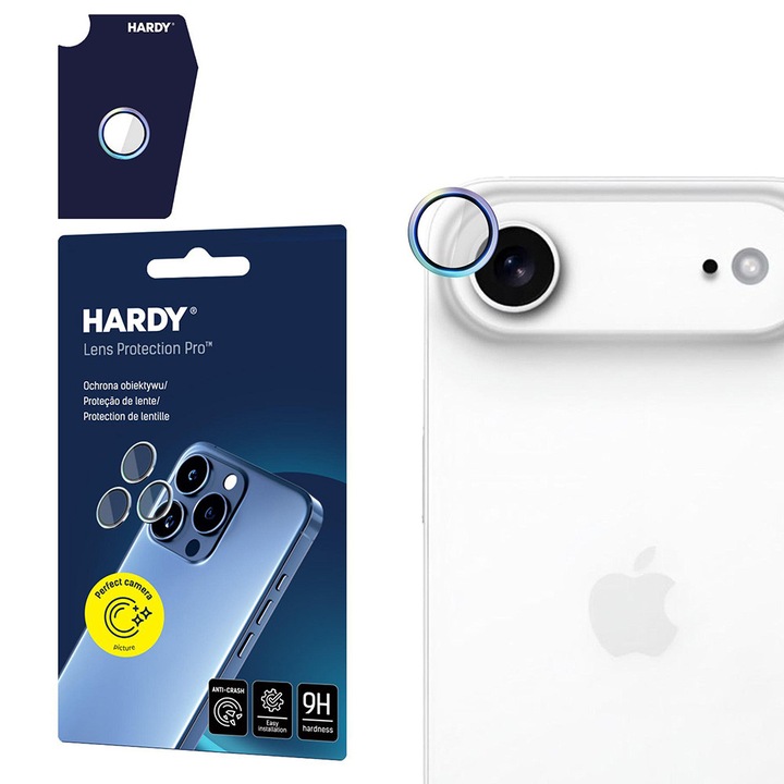 Folie pentru iPhone 17 Air, Hardy Lens Protection Pro, A40, Sticla, Rainbow
