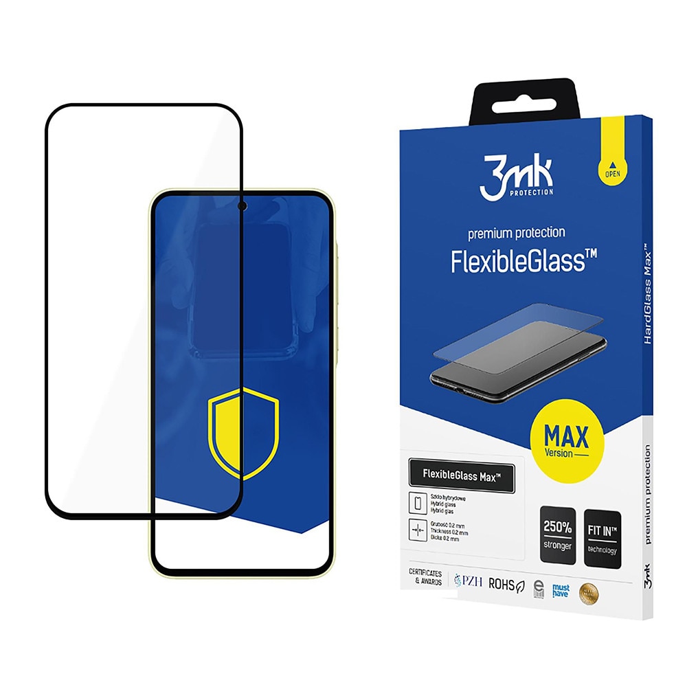 Folie pentru Samsung Galaxy A35 5G, FlexibleGlass Max, H43, Sticla, Black