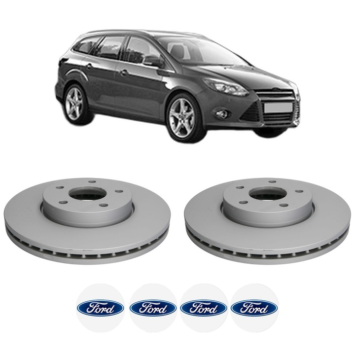Set 2 discuri frana Fata FORD FOCUS III Turnier din 2010-2020, KW 88 CP 120 CMC 1596, Auto, Bosch, 4 Stickere auto cu FORD