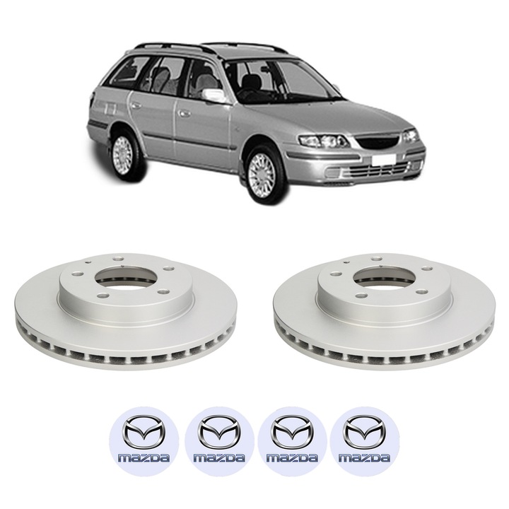 Set 2 discuri frana Fata MAZDA 626 V Station Wagon (GW) din 2000-2002, KW 74 CP 100 CMC 1840, Auto, Bosch, 4 Stickere auto cu MAZDA