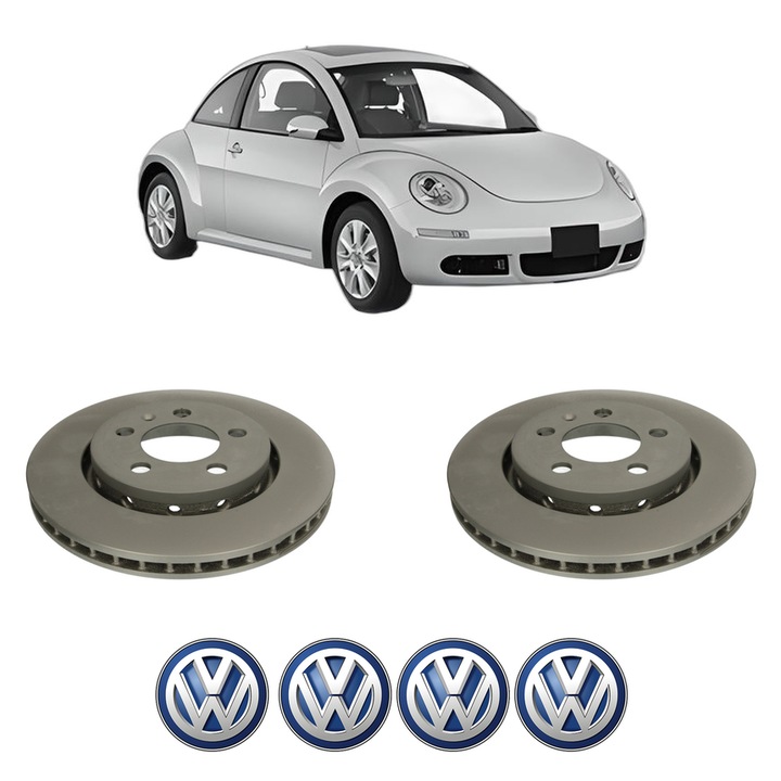 Set 2 discuri frana Spate Volkswagen NEW BEETLE (9C1, 1C1) din 2000-2001, KW 165 CP 224 CMC 3188, Auto, Bosch, 4 Stickere auto cu Volkswagen
