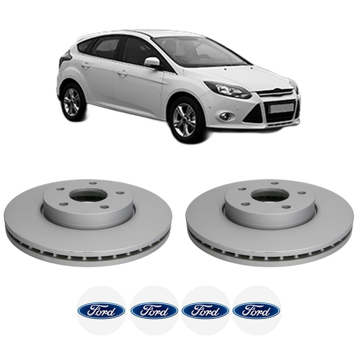Set 2 discuri frana Fata FORD FOCUS III Hatchback Van din 2014-2017, KW 88 CP 120 CMC 1499, Auto, Bosch, 4 Stickere auto cu FORD