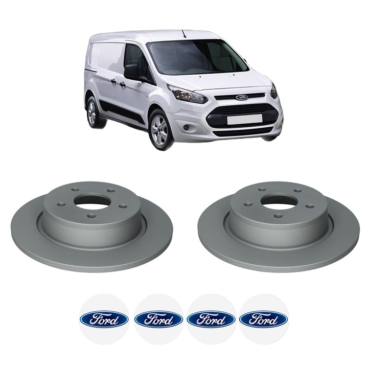 Set 2 discuri frana Spate FORD TRANSIT CONNECT V408 Box Body/MPV din 2015, KW 88 CP 120 CMC 1499, Auto, Bosch, 4 Stickere auto cu FORD