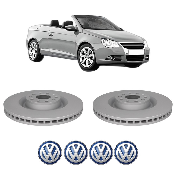 Set 2 discuri frana Fata Volkswagen EOS (1F7, 1F8) din 2009-2010, KW 191 CP 260 CMC 3597, Auto, Bosch, 4 Stickere auto cu Volkswagen