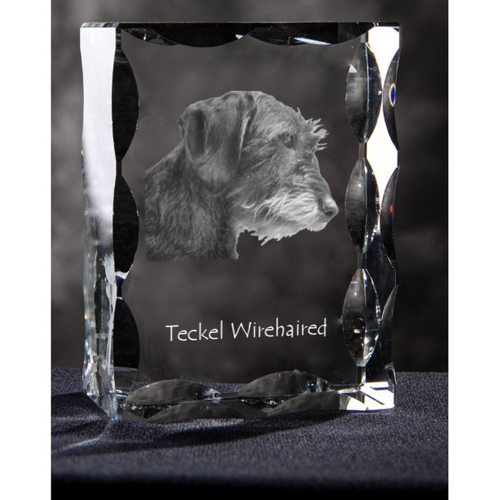 Decoratiune, Art-Dog, sticla, model caine, 12x9x5cm