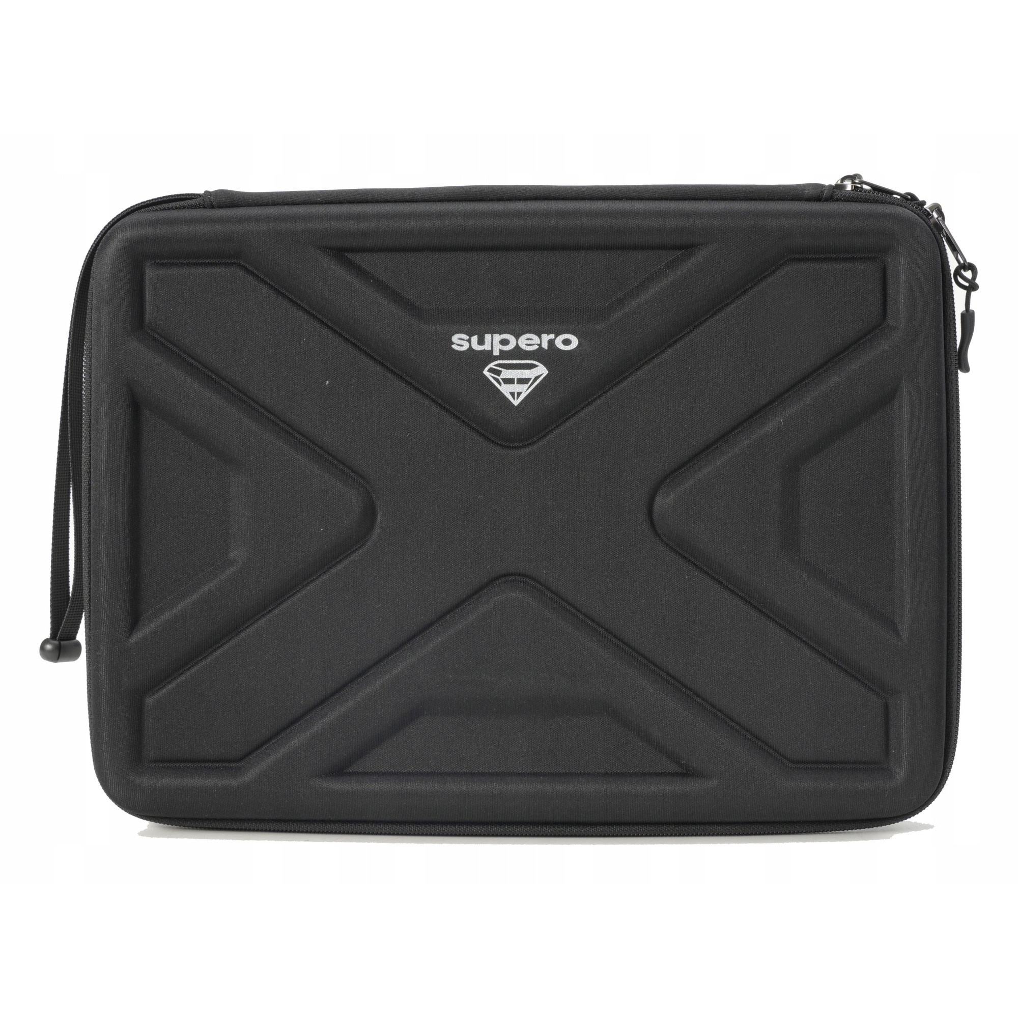 Geanta laptop Supero 13-14", neagra, material rezistent, dimensiuni 32.5x24x3.5cm, set cu curea de transport
